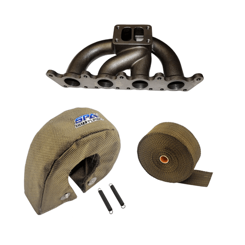 Coletor escape turbo A3 / Golf 1.8 20V pulsativo - P/ baixo + Fita Titanium 10 metros + Capa termica T3 (TMA05-ACTERSFT15-EXBZPS02-8-ACTERSPCX03)