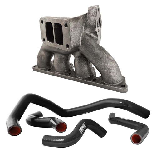 Coletor escape turbo pulsativo – T3 + kit Mangueira Arrefecimento Silicone - Honda D15 / D16