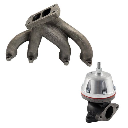 Coletor de escape para turbo VW AP 8V Pulsativo no farol - T3 + Wastegate MCSI SR2 Booster