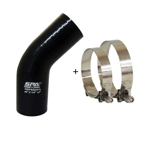 Mangueira de pressurização de silicone SPA 45° com redução 2 1/4" x 2" x 100mm