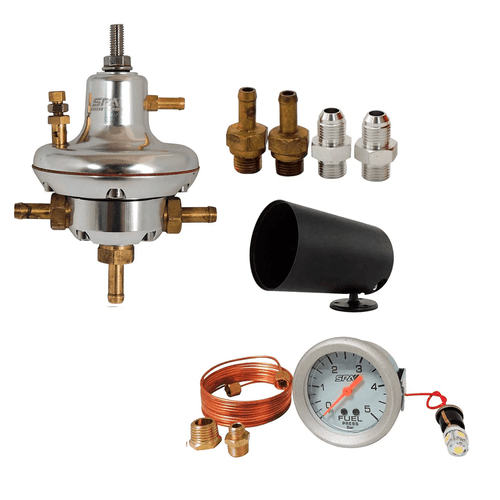 DOSADOR DE COMBUSTÍVEL HPC BILLET V3 MOTORES CARBURADOS + MANÔMETRO DE PRESSÃO DE COMBUSTÍVEL 5 BAR 52 MM SPA TURBO + SUPORTE GRÁTIS