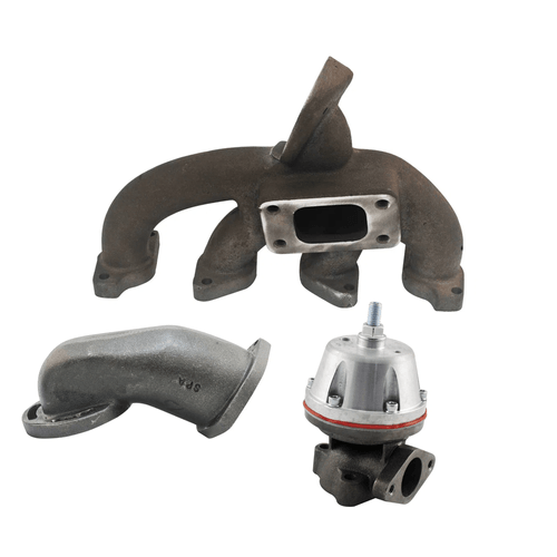 Coletor de escape para turbo GM Vectra 8V - T3 + SAÍDA DE ESCAPE UNIVERSAL 3" 45° + WASTEGATE MCSL SR2 BOOSTER - CARGA MÉDIA - 0,8 A 1,6BAR