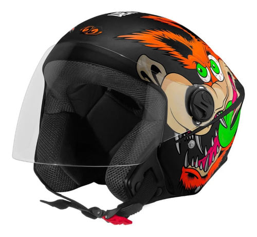 Capacete Aberto Protork New Liberty 3 Coyote Preto Fosco