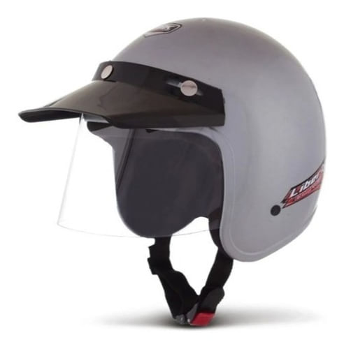 Capacete Aberto Liberty Compact Pala Piruzinho Prata