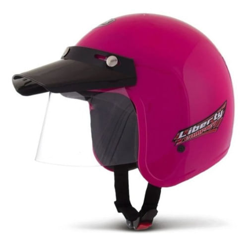 Capacete Aberto  Liberty Compact Pala Piruzinho Rosa