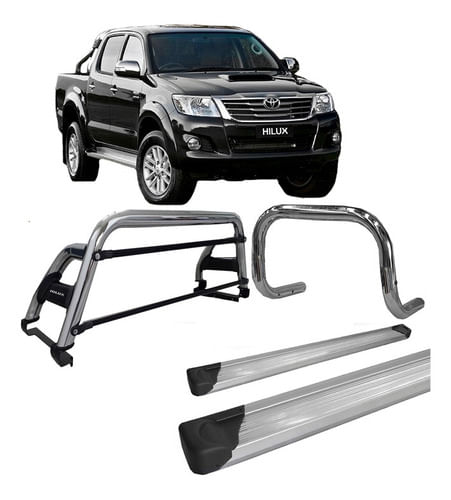 Kit Quebra Mato+estribo Pl+sant Antonio H2 Hilux 05/15 Cromo