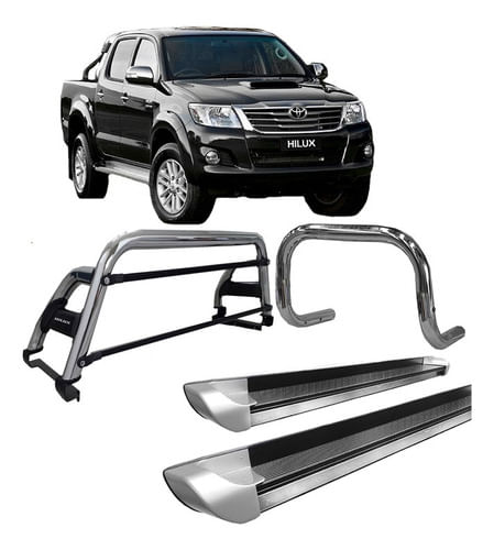 Kit Quebra Mato+estribo Pe+sant Antonio H2 Hilux 05/15 Cromo