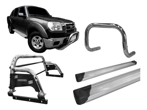 Kit Quebra Mat|estribo Al|sant Antonio H3 Ranger 97/12 Cromo