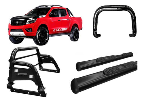 Kit Quebra Mato Santo Antonio H3 Estribo Fontier 17/20 Preto