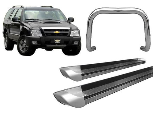 Kit Quebra Mato Estribo  Cromado Para Blazer