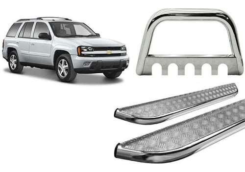 Kit Quebra Mato C/chapa Estribo Chapa Trailblazer Cromado