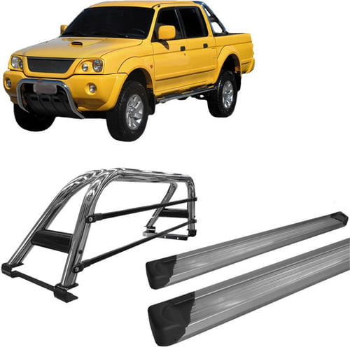 Kit Santo Antonio+quebra Mato Chapa Preto L200 Gl/gls/