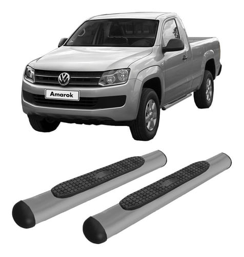 Estribo Lateral Amarok Cabine Simples Oblongo Oval Grafite