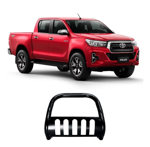 Para-choque De Impulsão Hilux 19 A 2020 Preto Com Chapa