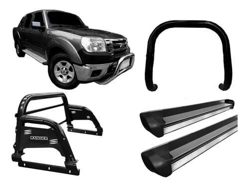 Kit Quebra Mat Estribo Pe Sant Antonio H3 Ranger 97/12 Preto