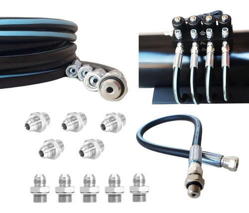 Kit Mangueira Prensada Suspensão A Ar Pvc Bloco 8mm