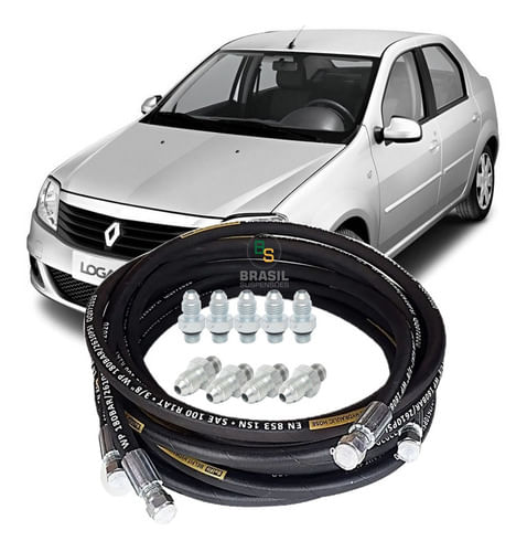 Kit Mangueira Prensada Suspensão Ar Alta Pressão Logan 2012