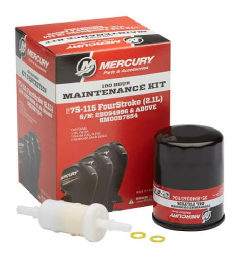 Kit Revisão Mercury 100/115hp Filtro De Óleo E Gasolina 100h