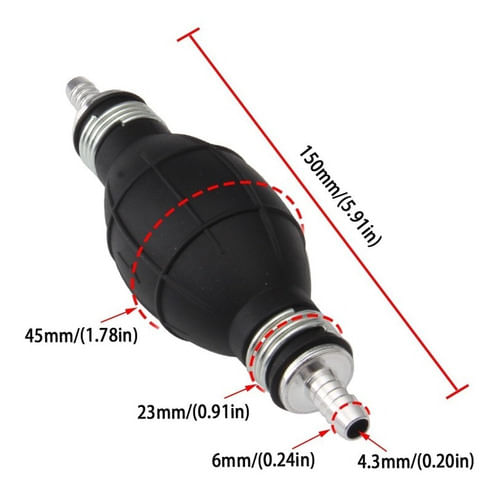 Bulbo Mangueira Gasolina 6mm Mercury Yamaha Importada 1/4