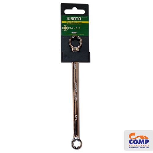 Chave Mecânica E-Torx Sata E14 E18 Aço Vanádio Espelhado Remoção Parafusos Torx ST45203SC