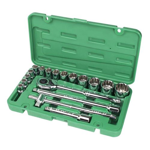 Jogo Soquete Estriado Encaixe 1/2” 18 Peças Belzer 204404BR