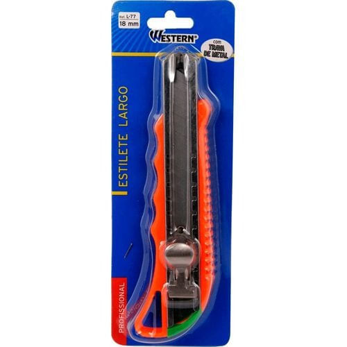 Estilete Largo 18mm com Trava Metal Western L77