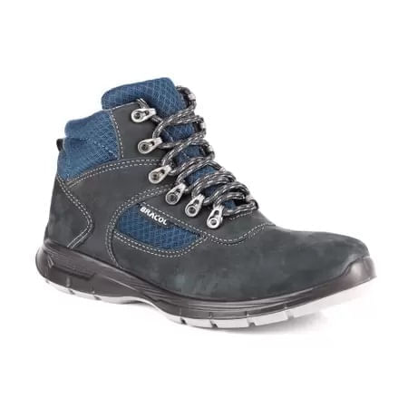 Bota Camurça Bico Plástico Com Cadarço Nobuck Azul CA42781 N43 Bracol
