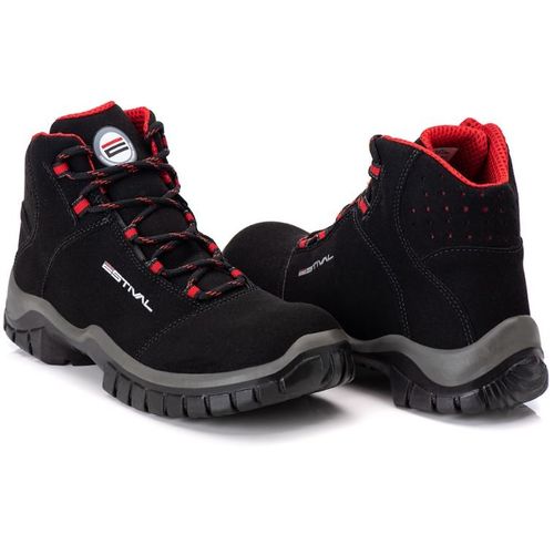 Bota de Segurança Masculina Preto/vermelho Energy Estival