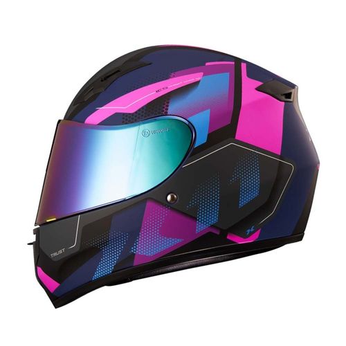 Capacete x11 trust pro transit azul/rosa 60