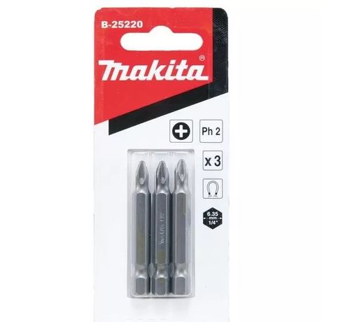 Jogo Bits Magnetizados Philips Ph2 50mm 3 Peças Makita B-25220