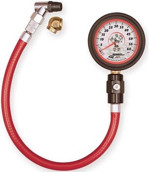 Calibrador Pneu Fosforescente de Luxo 2-1/2" - 0 a 60 PSI - LONGACRE