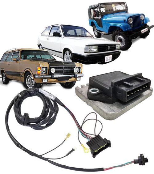 Kit Módulo de Ignição 7 Pinos Eletrônica Com Chicote Hall