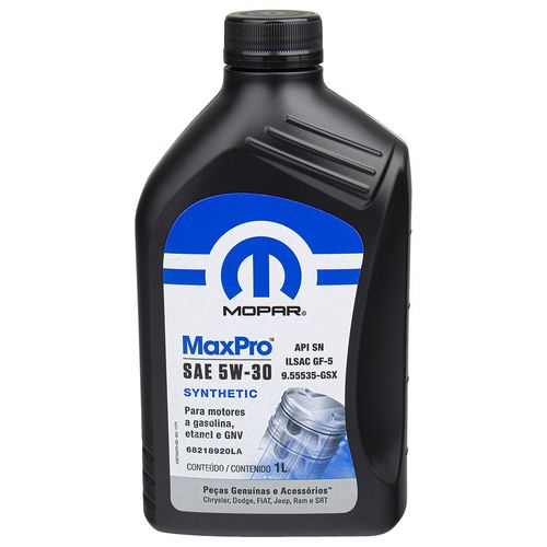 Óleo do motor Mopar 5W30 SAE API SN ILSAC GF-5