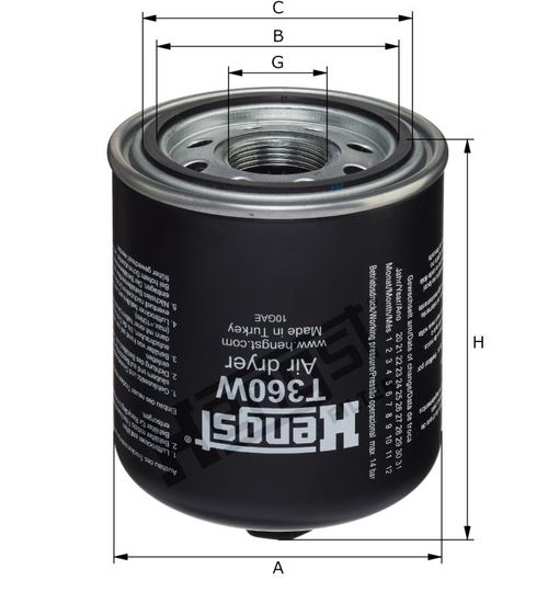 FILTRO SECADOR AR 124/PGR/NTG
