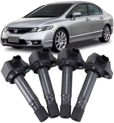 Kit 4 Bobina de Ignicao New Civic 1.8 16V de 2006 À 2011