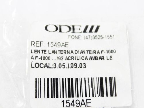 LENTE LANTERNA DIANTEIRA F-1000 A F-4000 .../92 ACRILICA AMBAR LE