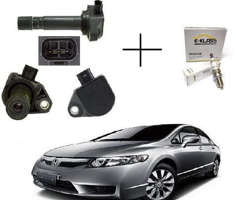 4 Bobinas de Ignição Honda New Civic, CRV 2.0 + Vela Iridium 099700101