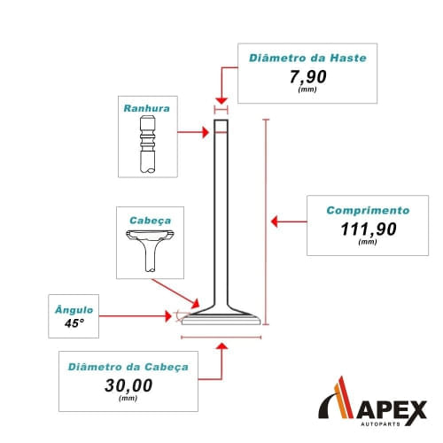 VALVULA ESCAPE - VW FUSCA 1.3 8V AR GAS