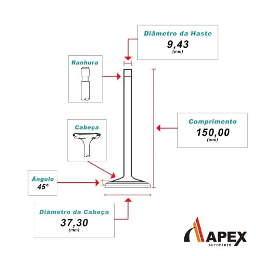 VALVULA ESCAPE - WILLYS JEEP 4CC (50 | 73)