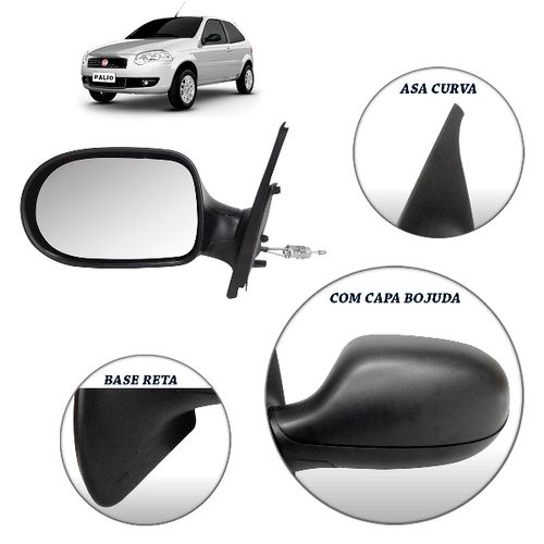 RETROVISOR ESQUERDO PALIO 2008 2012 2 PORTAS C/C (RETO)
