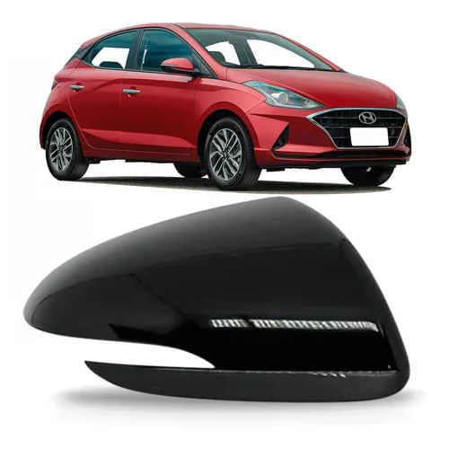 CAPA RETROVISOR DIREITO HB20 2020/2025 C/FURO PISCA PRETA (MT)