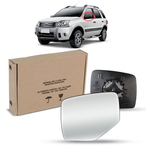 ESPELHO LENTE SUBCONJUNTO RETROVISOR ESQUERDO ECOSPORT 2002/2011
