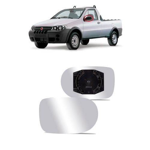 LENTE RETROVISOR ESQUERDO PALIO/STRADA 11/17