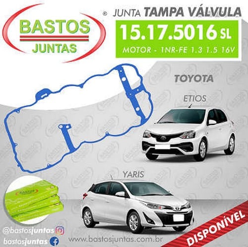 JUNTA DA TAMPA DE VALVULA - TOYOTA ETIOS | YARIS 1.3 | 1.5 16V  1NRFE | 2NRFE - JUNTA COL 4 SAIDAS