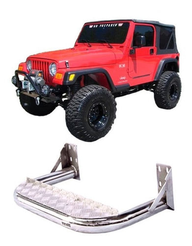 Estribo Chapa Aço  Jeep Wrangler Cromado Compatível Até 1988