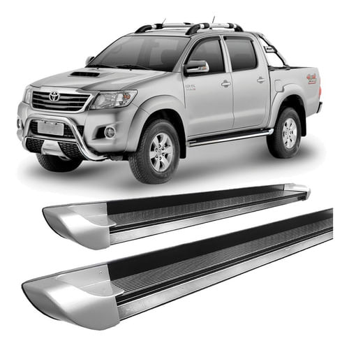Estribo Hilux 2005 À 2015 Cab. Dupla Personalizado Prata