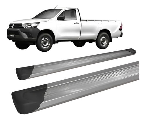 Estribo Hilux 2016 A 2020 Chapa De Aluminio Prata C D