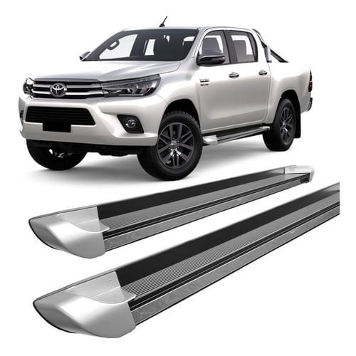 Estribo Hilux 2016 A 2020 Personalizado Prata C D