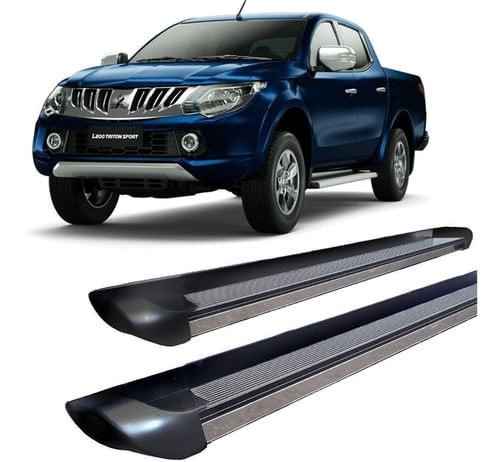 Estribo L200 2017 A 2020 Personalizado Preto Brilhante