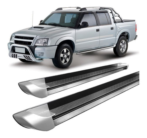 Estribo S-10 S10 1995 À 2011 Cab. Dupla Personalizado Prata